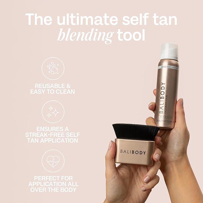 Bali Body Instant Glow Bundle – Instant Tan Medium-Dark 97 ml + Hydrating Bronzing Serum 30 ml + Ultra-Soft Reusable Kabuki Blending Brush | Vegan, Cruelty-Free