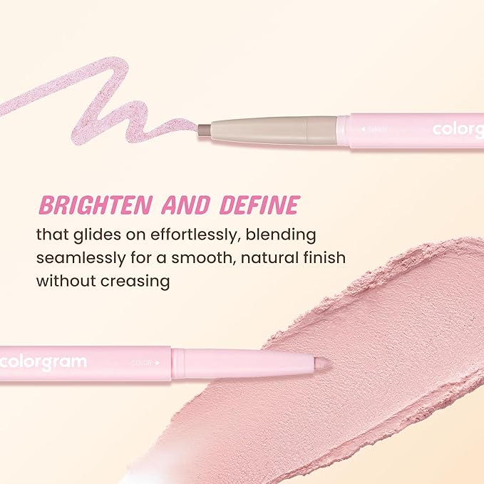 COLORGRAM Under Eye Highlighter Stick - 04 Peach | Silky-Smooth Long-Lasting Highlighter & Contouring Stick for Smudge-Proof, Shining Daily Makeup | K-Beauty Face Highlighters & Luminizers