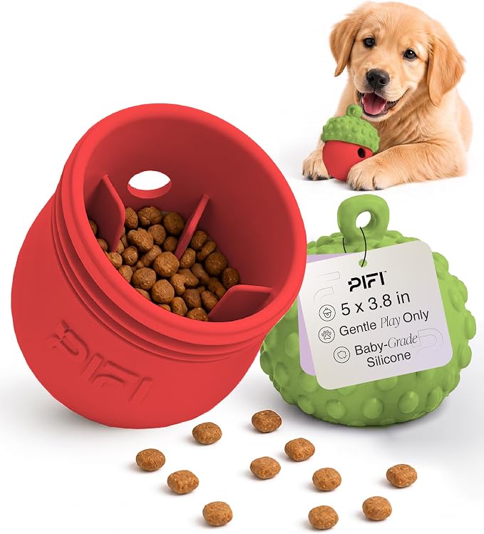 PiFi Silicone Dog Treat Dispenser & Puzzle Feeder for Medium Dogs, 5x3.8 in