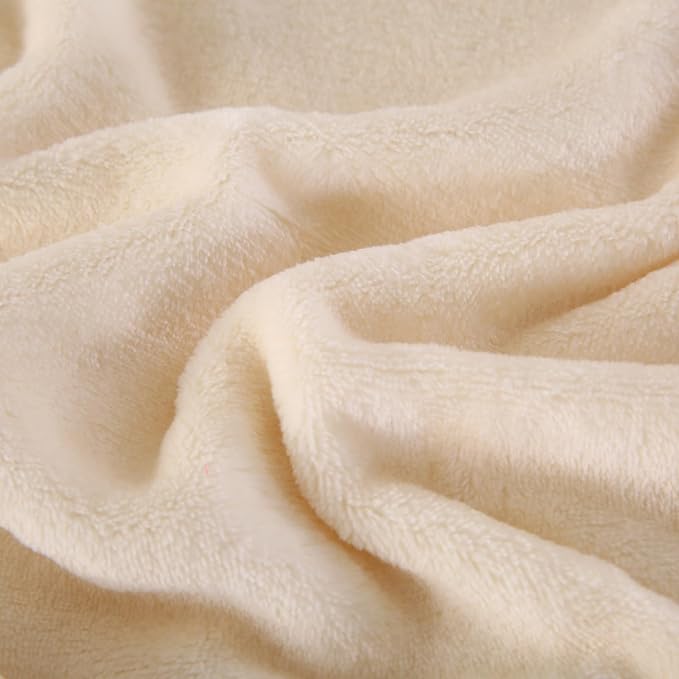 TASTHROW Creamwhite Throw Blanket 50x60 Inches | Soft Plush Cozy Fleece Flannel Throw Blanket, Lightweight Warm Throws for Bed, Couch, Bedroom and Living Room, All Seasons