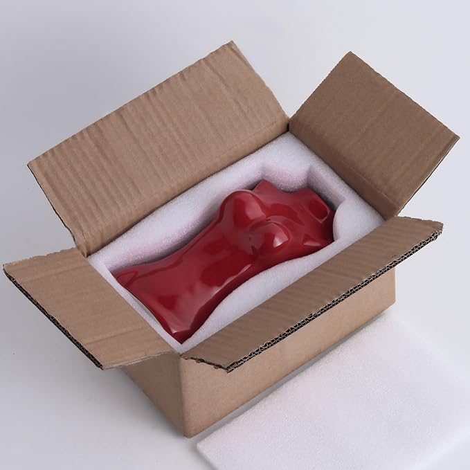 hjn Small Ceramic Vase for Flowers Modern Art Vase for Living Room/Home Decor Accents/Bookshelf/Mantel-Red