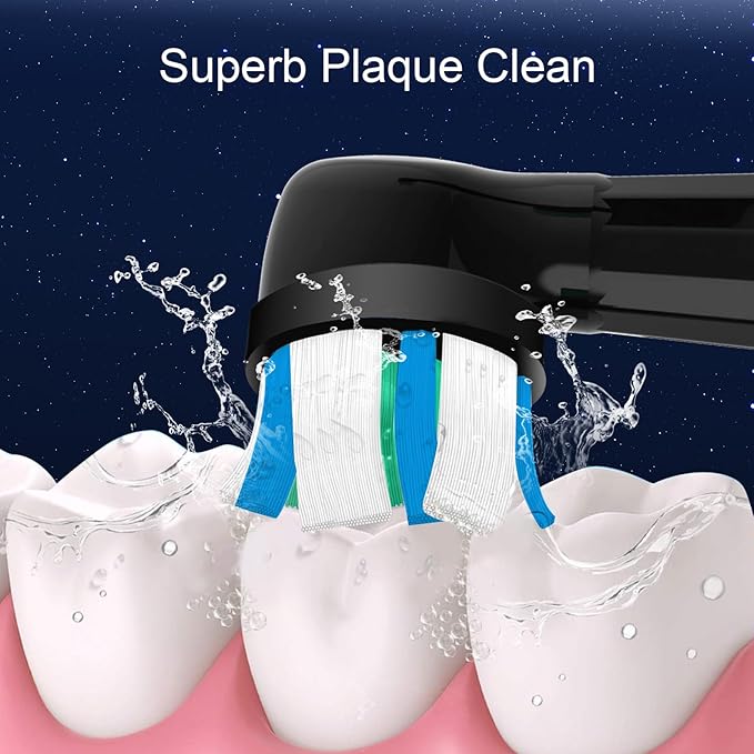 IO Replacement Heads Compatible with Oral B iO 2/3/4/5/6/7/8/9/10/Deep Clean Electric Toothbrush, Brush Heads Compatible with IO for Teeth Clean (8 Black)