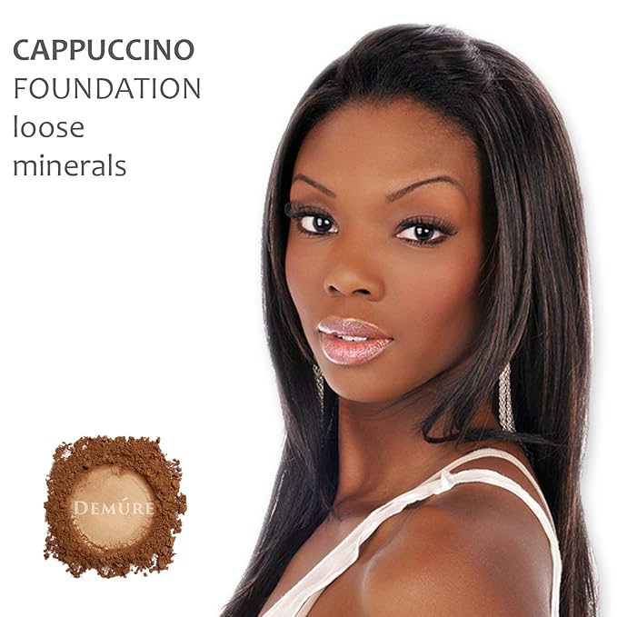 Demure Mineral Make Up, Cappuccino Mineral Foundation Makeup, Concealer Makeup, Natural Makeup Made with Pure Crushed Minerals, Loose Face Powder. Demure Mineral Makeup