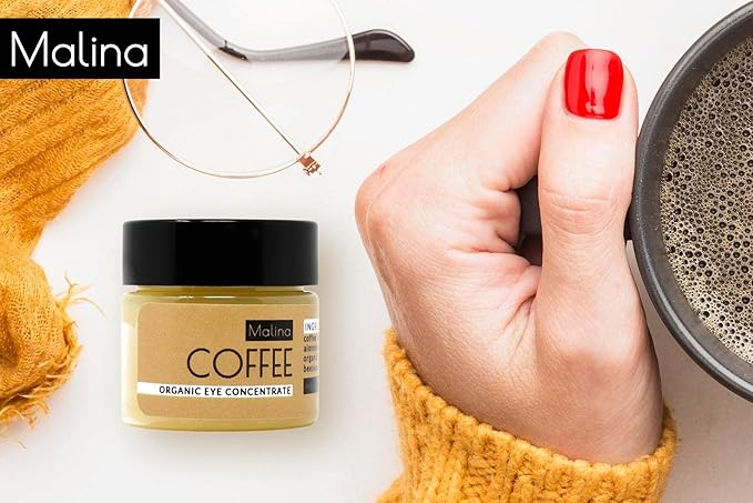Malina™ Organic Coffee Eye Concentrate | Revitalizing | Reduce Puffiness & Dark Circles | Caffeine | Pure Essential Oil | No Fragrance | Handmade