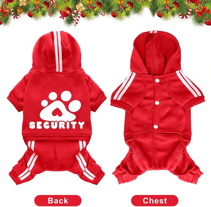 Soft & Warm Dog Outfit - Pullover Hoodie & Sweatshirt for Small, Medium & Large Dogs (Red, XX-Small)