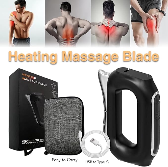 ACVITA Heated Fascia Knife, Electric Fascia Knife for Muscle Relaxation, Muscle Scraper Tool, Fascia Massager, Muscle Electric Massager, Gua Sha Tool (Black)