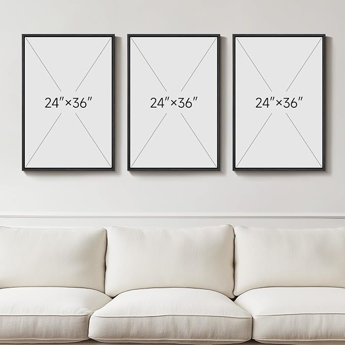 Large 3D Textured Framed Abstract Wall Art for Living Room, Set of 3 Modern White Paintings Artwork for Walls, Minimalist All White Geometric Pictures for Bedroom Hallway Office Wall Decor 24x36 In