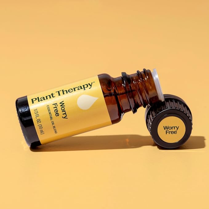 Plant Therapy Worry Free Essential Oil Blend, 10 mL (1/3 oz), Calming Relief Blend, 100% Pure and Undiluted, Natural Aromatherapy for Diffusers and DIYs