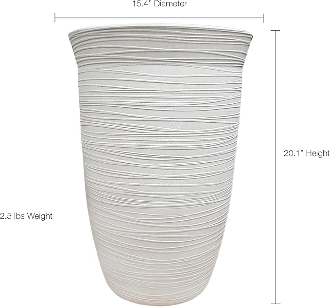 Terrence 15 Inch Resin Vase, Cement