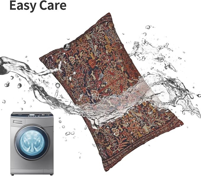Persian Vintage Antique Carpet Nature Fine Art Pillow Covers Decorative Lumbar Throw Pillowcase 12x20 Inch Couch Cushion Cover for Home Decor Living Room Bedroom College Dorm Bed Car Sofa