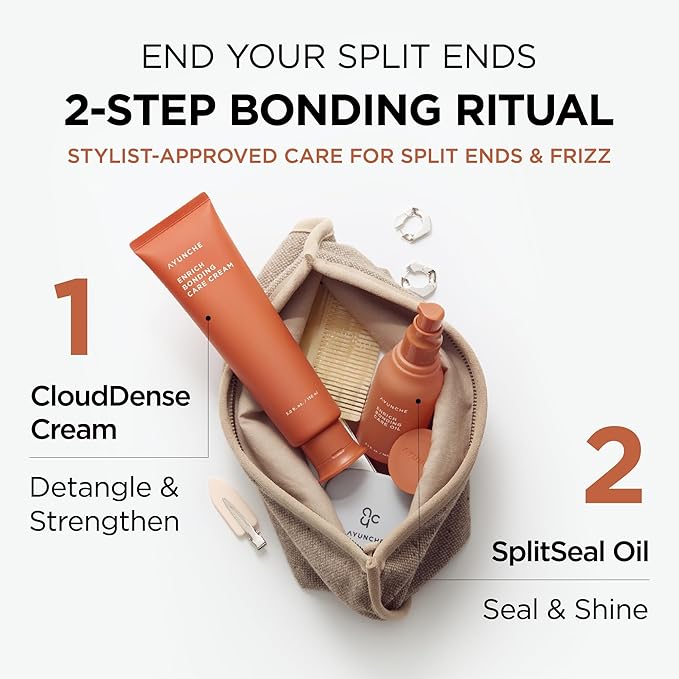 AYUNCHE Enrich Bonding Leave-In Cream 5.0 fl oz – Bond Repair, 392°F Heat Protection, Anti-Frizz & Hydrating Treatment for Fine, Dry & Damaged Hair