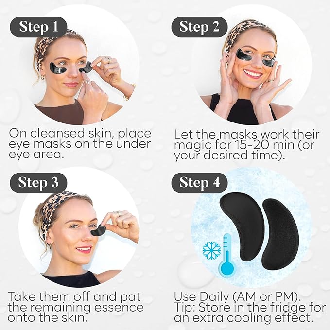 BLOOMORA Snail Mucin Under Eye Patches (30 PAIRS), For Puffy Eyes and Dark Circles, Under Eye Mask with Hyaluronic Acid & Hydrolyzed Collagen, Deeply Hydrating Formula, Patch Yeux