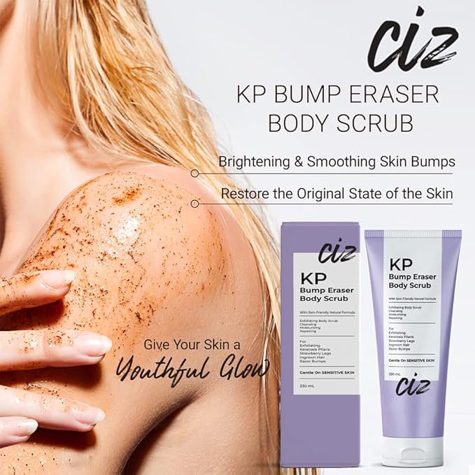 KP Bump Eraser Body Scrub: Exfoliating Keratosis Pilaris, Strawberry Skin Treatment - Smooths Rough, Bumpy, Dry Skin on Arms, Legs, Buttocks - KP Scrub Wash Helps Reduce Ingrown Hair Bumps