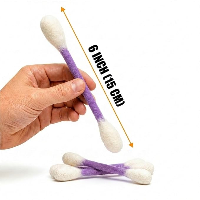 Glaciart One Swabs Cat Toys with Catnip - 6 Pk | Durable for Chew, Cute Cat Toys Interactive Kitty for Boredom, Exercise, & Play | Filled w/Organic Catnip for Anxiety & as Digestive Aid | Gift Idea