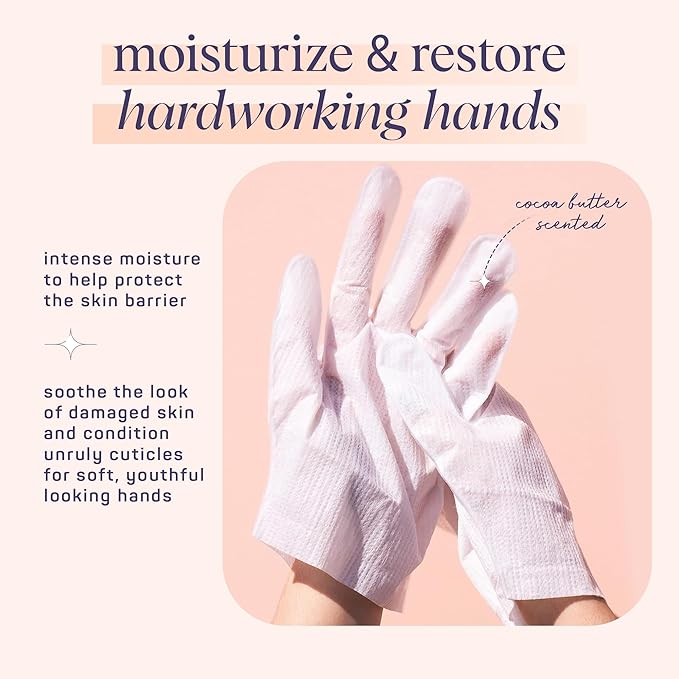 SpaLife Moisturizing Hand Gloves and Foot Sockies Bundle - 4 Hand Gloves & 4 Foot Sockies Set for Hydrating Dry, Cracked Hands and Feet - Repairing Skincare Mini Gift Set