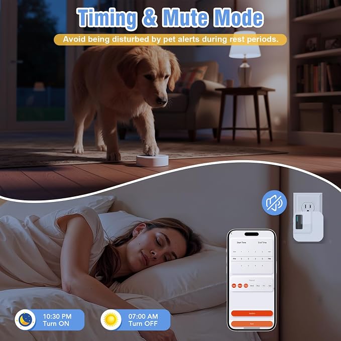 ChunHee WiFi Smart Dog Door Bell for Potty Training to Go Outside–Wireless Doggy Doorbell with Tuya Phone Notification–Waterproof Touch Button and Adjustable Volume, Multi-User Alerts(1 Dog Buttons)