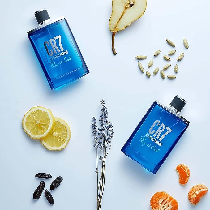 CR7 Play It Cool Cristiano Ronaldo - Eau De Toilette Cologne Scent for Men - With Mandarin, Bergamot, Lavender, and Musk - From Cristiano Ronaldo's Original Men's Fragrance Collection - 3.4 oz