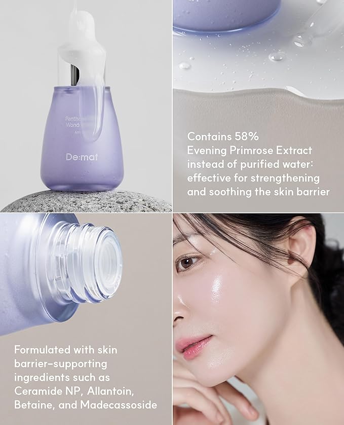 De:maf Panthenol 30% Wonder Drops Ampoule, Panthenol 30% and Evening Primrose Extract for Instant Calming, Suitable for All Sensitive Skin, Korean Skincare