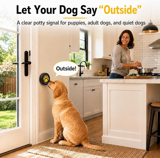 ChunHee Dog Bells to Go Outside - Bell for Dogs to Ring to Go Potty | Durable Chew-Resistant Design | 5 Adjustable Volume & 36 Custom Ringtones | Dog Bells to Go Outside Without Barking