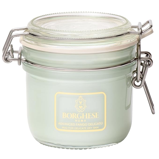 Borghese Advanced Fango Delicato Mud Mask - Hydrating Face Mask with Kaolin Clay, Aloe, Hydrolyzed Collagen & Hyaluronic Acid for Normal & Dry Skin