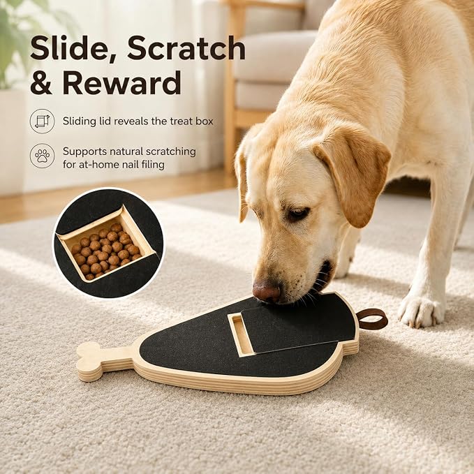 Dog Nail Scratch Board Scratcher Treat Dispenser Non-Slip Nail File Board (B)