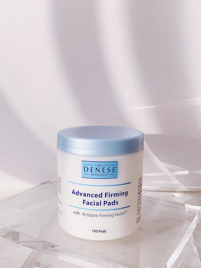 Dr. Denese SkinScience Advanced Firming Facial Pads 100 Count – Professional Exfoliator with Glycolic Acid, Peptides and Aloe for Smooth Radiant Skin, Refined Pores – Dermatologist Tested Cruelty Free