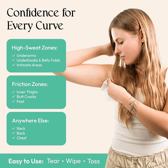 FOMIN Acidified Travel Deodorant Mini Wipes For Women & Men- Costal Breeze - 144 Count - pH Balanced, Biodegradeable Mini Deodorant Travel Size Wipes - Plastic-Free, Underarm Body Wipes