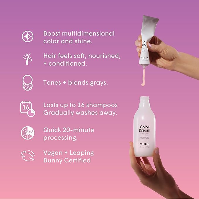 dpHUE Color Dream, Dark Brown - Ammonia-Free, Demi-Permanent Hair Color - Lasts 16 Washes - Boosts Shine - Cruelty Free, Paraben Free, Sulfate Free, Leaping Bunny Certified - 4 oz