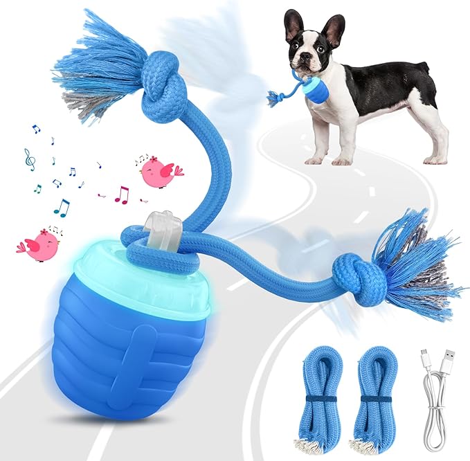 Interactive Dog Toys Ball, Motion Activated Dog Toy for Medium/Large Dogs, Wicked Balls for Boredom, Dogs Toy to Keep Them Busy(Blue)
