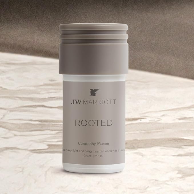 JW Marriott Mini Home Diffuser & Fragrance Refill - Plug in Wall Diffuser - Luxury Hotel Collection - Scent Notes of Sycamore, Sage, Cedarwood, Sandalwood, and Amber - Rooted Fragrance