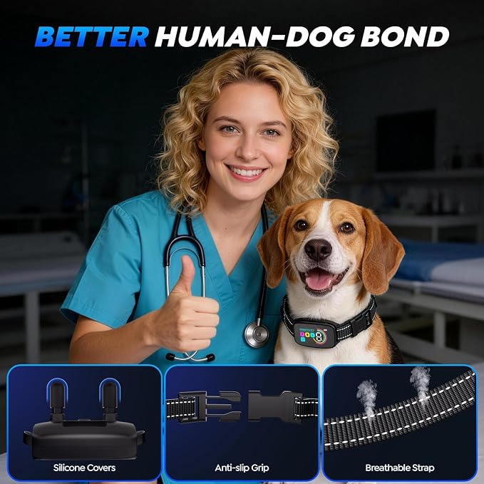 Dog Bark Collar for Large Medium Small Dogs,Smart Anti Barking