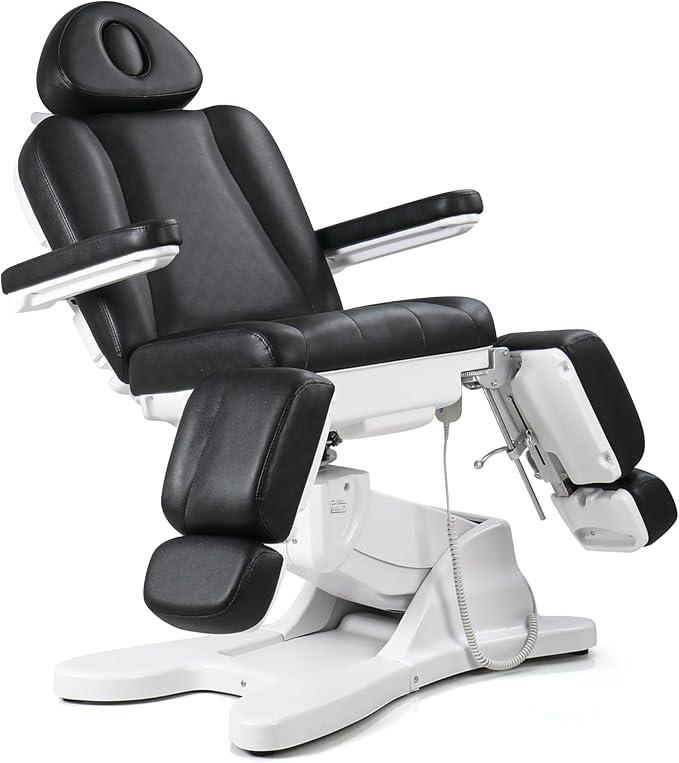 TATARTIST Electric Facial Bed for Esthetician Adjustable Electric Spa Chair Portable Massage Table Dental Podiatry Tattoo Salon Spa Treatment Table All Purpose Aesthetic Chair with 3 Motors (Black)