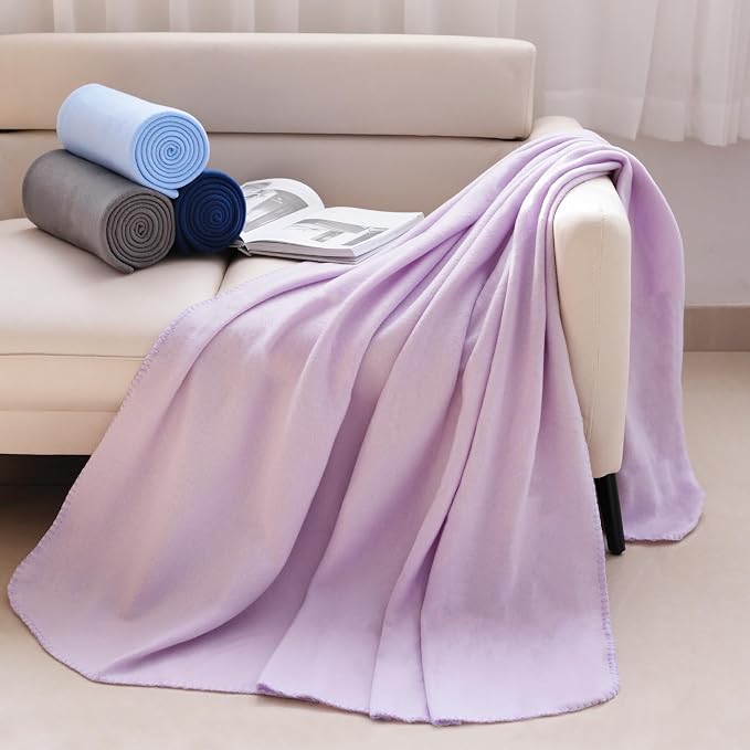 ZYFZCYBL Fleece Throw Blankets Lightweight Warm Soft Cozy Pet-Friendly Bulk Fleece Throw Blanket Solid for Home Bed, Sofa，Office,Gifts, Couch (Pack of 6-50 x 60 inch，Assorted 1)