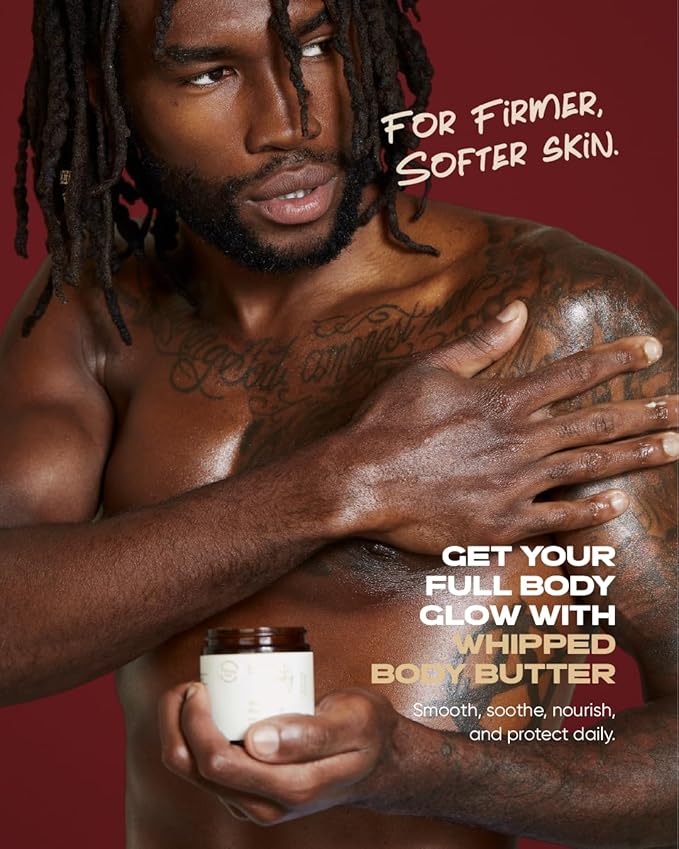 Buttah Skin by Dorion Renaud Whipped Body Butter 4oz - 100% All Natural & Organic (Hard in Jar) Pure Whipped Virgin Raw African Shea Butter - Moisturizer for Melanin Rich Skin - Black Owned Skincare
