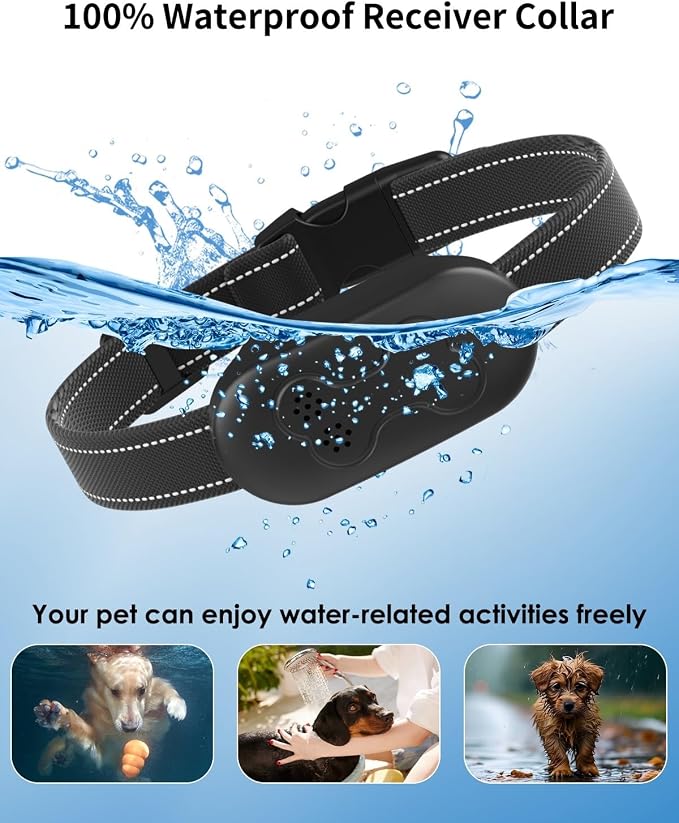 Dog Shock Collar with Remote Control for Dogs 10–120lbs, IPX7 Waterproof Dog Training Collar with Security Lock, 4 Safe Training Modes, Rechargeable Long Battery Life for Small Medium Large Dogs Gray