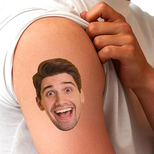Easycosy Custom Temporary Tattoos with Photos, Personalized Funny Face Temporary Tattoos for Party Favors, Birthdays, Bachelor Party, Couples, and Christmas