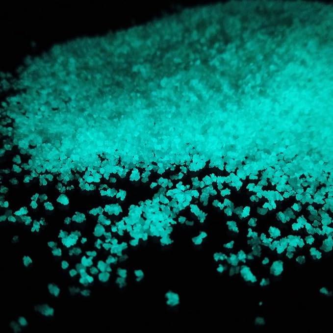 TWINKLING Glow in The Dark Crushed Glass, Broken Glass Glitter, Glow in The Dark Stones Gems Chips for DIY Resin Art Epoxy Crafts, Nail Art, Jewelry Making, Geode Painting, 0.85mm(100g) (Blue Green)