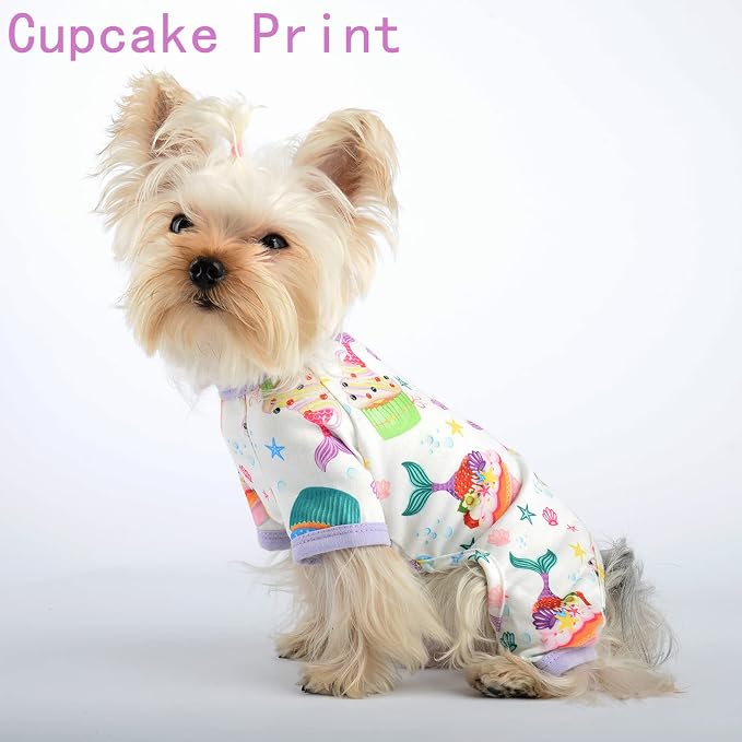 Dog Pajamas for Small Dogs Boy Girl, Dog Clothes Tiny Chihuahua Yorkie Spring Summer Shirt, Cute Puppy Outfit Pjs Jumpsuit Cat Onesie Apparel Pet Clothes