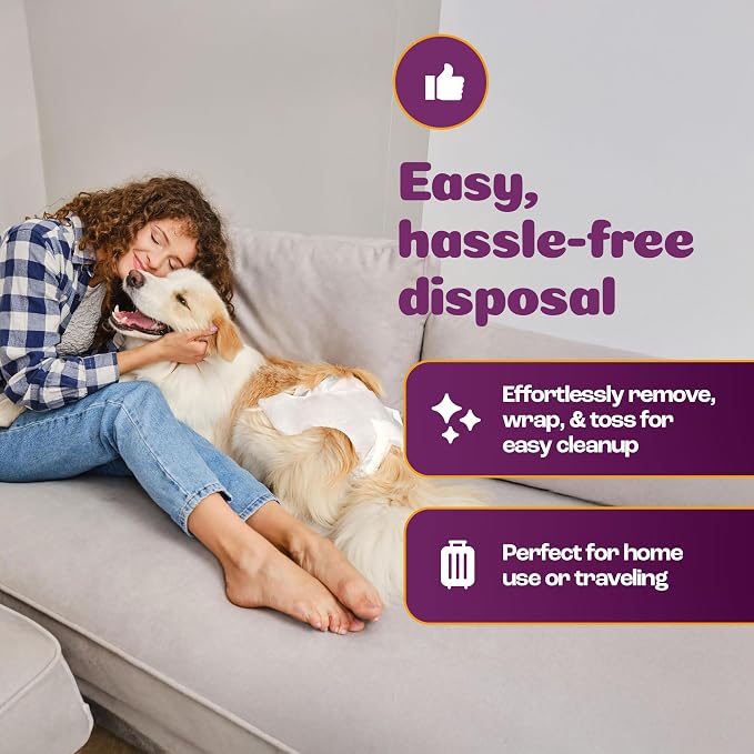 Inspire Pet Care Dog Diapers Female Dogs | Bulk Value Doggie Incontinence | For Heat, Pee or Period and Housebreaking