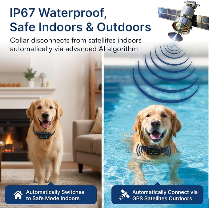 My Pet Command 2-1 Smart Wireless GPS Dog Fence with APP Setup 2 Collar Kit | No Subscriptions, 6-Sided or Circular Fences, Tone, Vibration, Static correction, Waterproof, Rechargeable, Remote Training