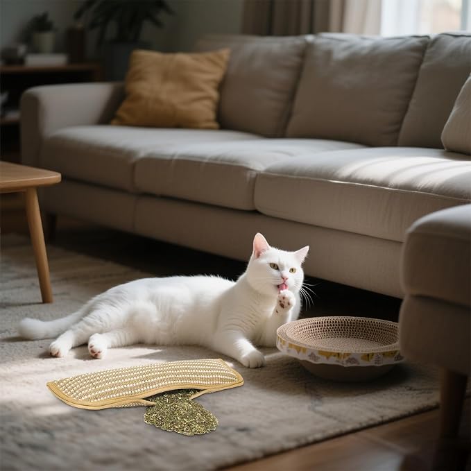 Sisal Catnip Pillow Cat Nail File Scratcher Sisal Teeth-Cleaning Scratching Pad for Kittens & Small Cats Interactive Play & Stress Relief for Indoor Pets
