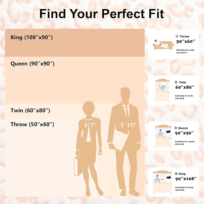 PLEASANT BOULEVARD | Leopard Throw Blanket Fleece, Premium Lightweight Cozy Warm Plush Microfiber Bedspread for Couch Sofa and Bed (Orange, Throw (50 x 60 inches))