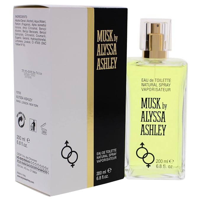 Alyssa Ashley Musk - Perfume for Men and Women with Citrus and Sicilian Bergamot - Long Lasting - Womens Fragrances - 6.8 oz EDT Spray