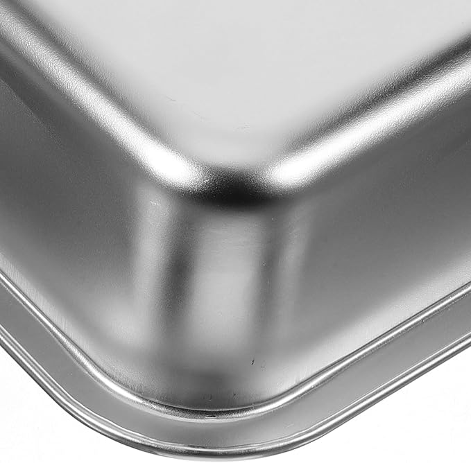 Stainless Steel Cat Litter Tray Open Metal Pan Kitten Toilet with Stable Bottom for Easy pet Housebreaking