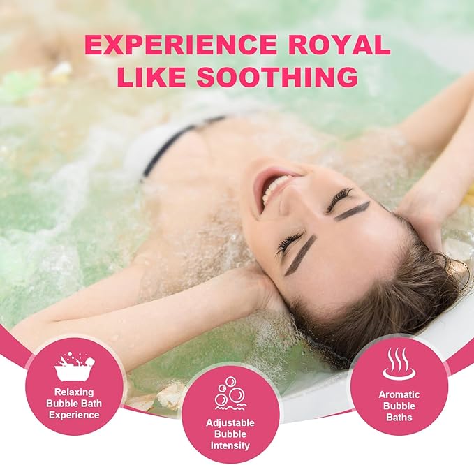 Portable Spa Bubble Bath Massager,Full Body Waterproof Spa Mat for Bathtub, 6-Speed Bubbles, Remote Control & Non-Slip Suction Cups for Home Relaxation