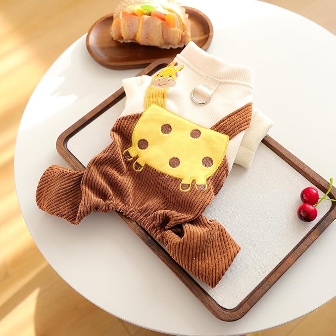 Dog Stylish Overalls Comfortable One Piece Puppy Outfits Summer Bib Overalls for Small Dogs Cute Pet Jumpsuit Onesie Chihuahua Yorkies Birthday Holiday Clothes Costume
