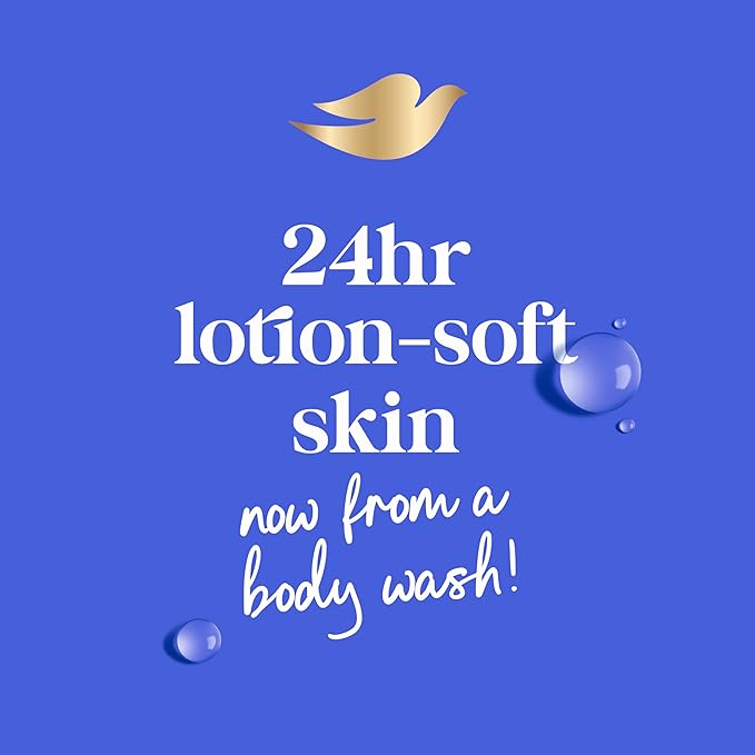 Dove Body Wash with Pump Deep Moisture for 24hr Lotion-Soft Skin Moisture Moisturizing Skin Cleanser with No Sulfates No Parabens,(Pack of 6)