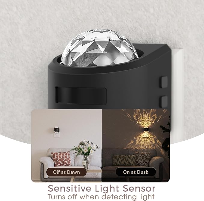 Motion Sensor Night Light Projector Dimmable Warm White Rotatable | night lights plug into wall dimming, dusk to dawn & motion sensor, 180°rotatable, 3000K bedroom hallway bathroom home decor