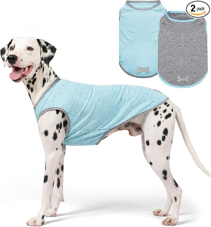 KYEESE 2Pack Dog Shirt for Large Dogs Sun Protection Tank Top for Summer | Reflective for Safety, Lightweight & Breathable, Shedding Control, Skin-Friendly for Sensitive Dogs, Easy On/Off, Quick Dry