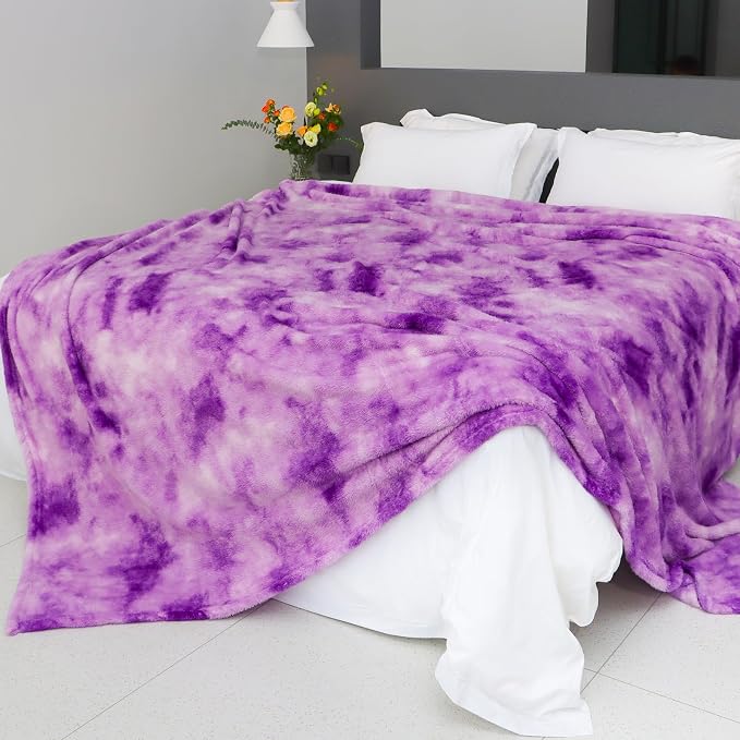 MUGD Big Blanket Fuzzy Soft Cozy Purple Throw Blanket Throw Blanket for Bed King Size